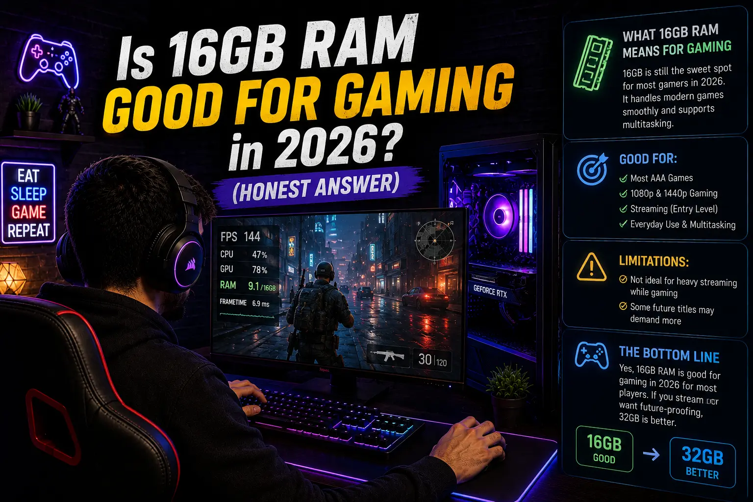 Is 16GB RAM Good for Gaming in 2026? (Honest Answer)