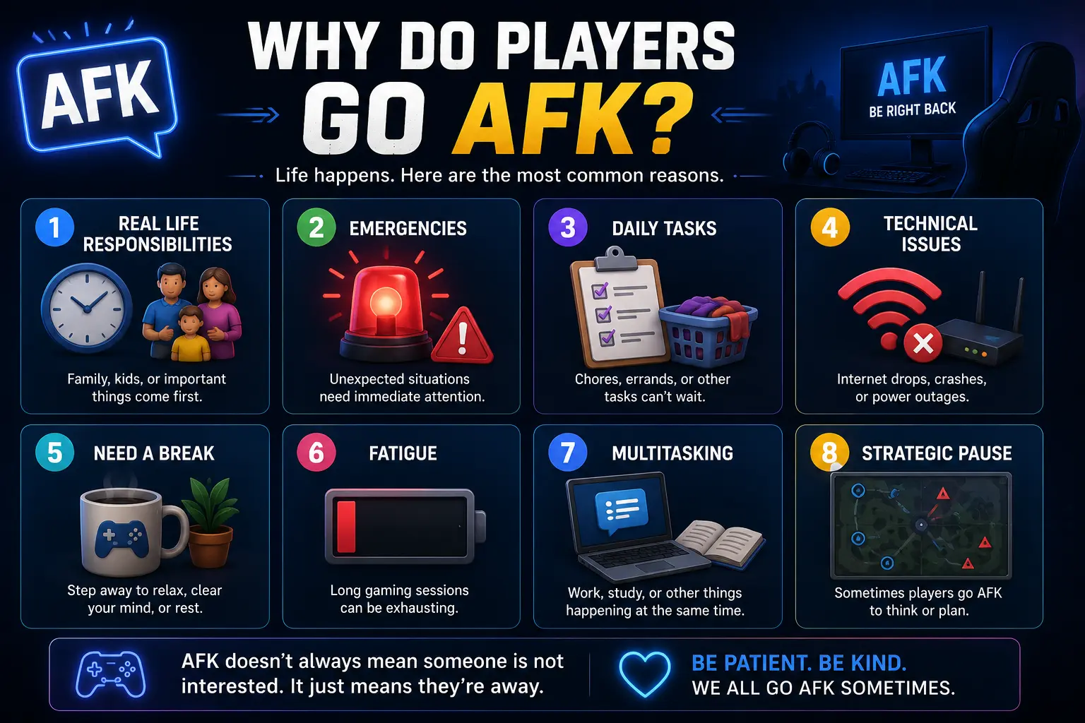 What is AFK in Gaming? (Meaning, Origin & Examples) 8 Why Do Players Go AFK?