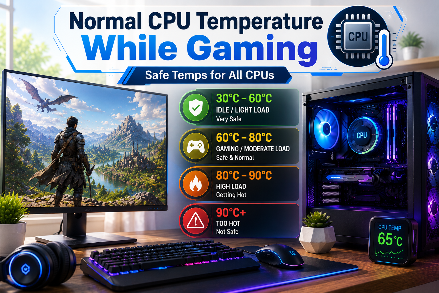 Normal CPU Temperature While Gaming (Safe Temps for All CPUs) 2 Normal CPU Temperature While Gaming (Safe Temps for All CPUs)