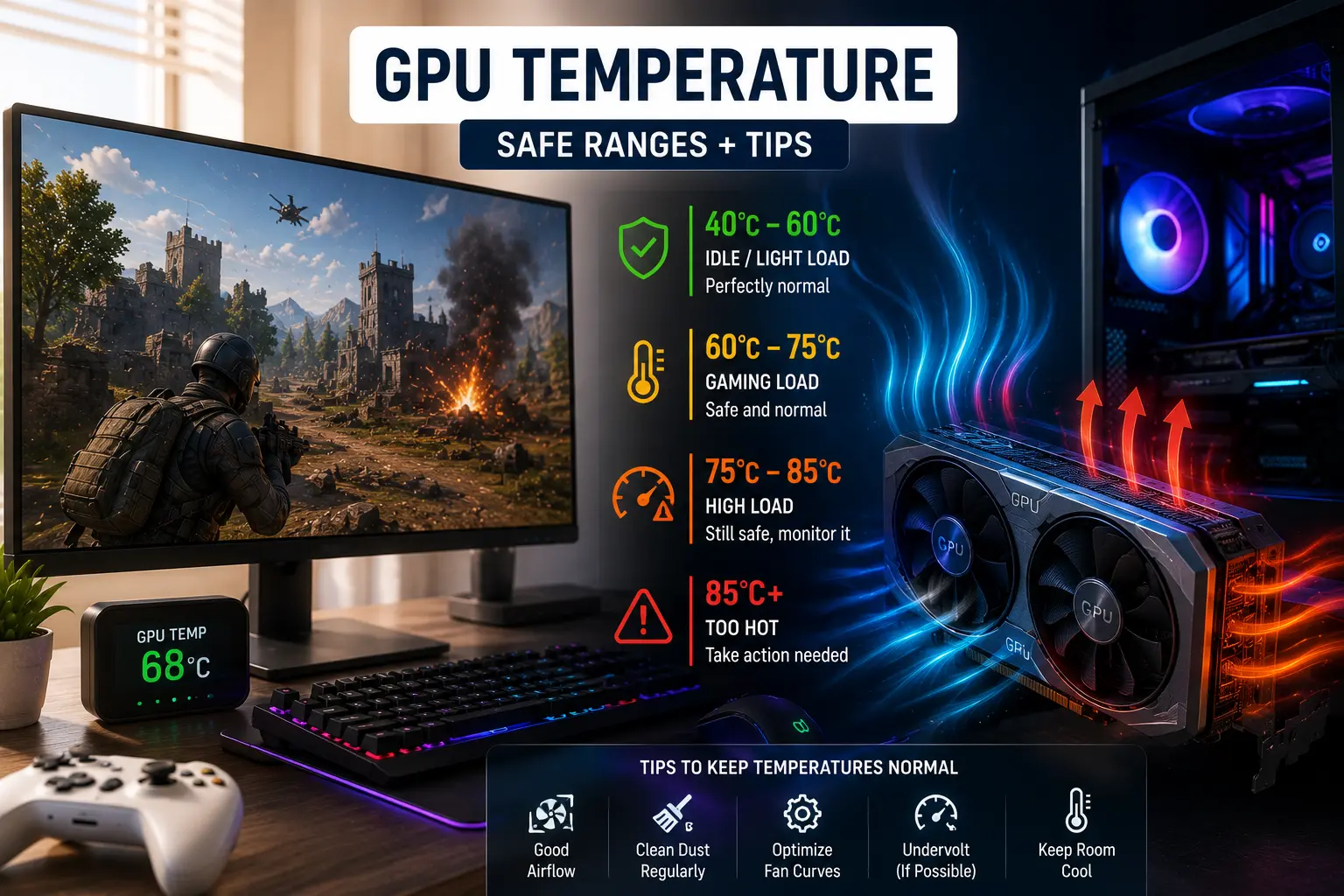 Normal GPU Temperature While Gaming (Safe Ranges + Tips) 2 Normal GPU Temperature While Gaming (Safe Ranges + Tips)